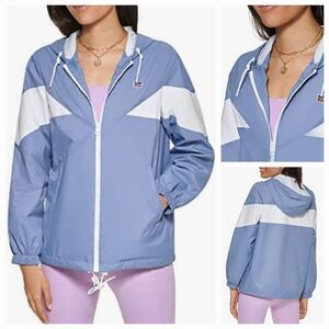 🔸️NWT Levi's Blue Colorblock Lightweight Hooded Windbreaker Jacket Size 2X